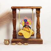 ONIJA SheeshamWood Handcrafted Laddu Gopal,Traditional Design Jhula